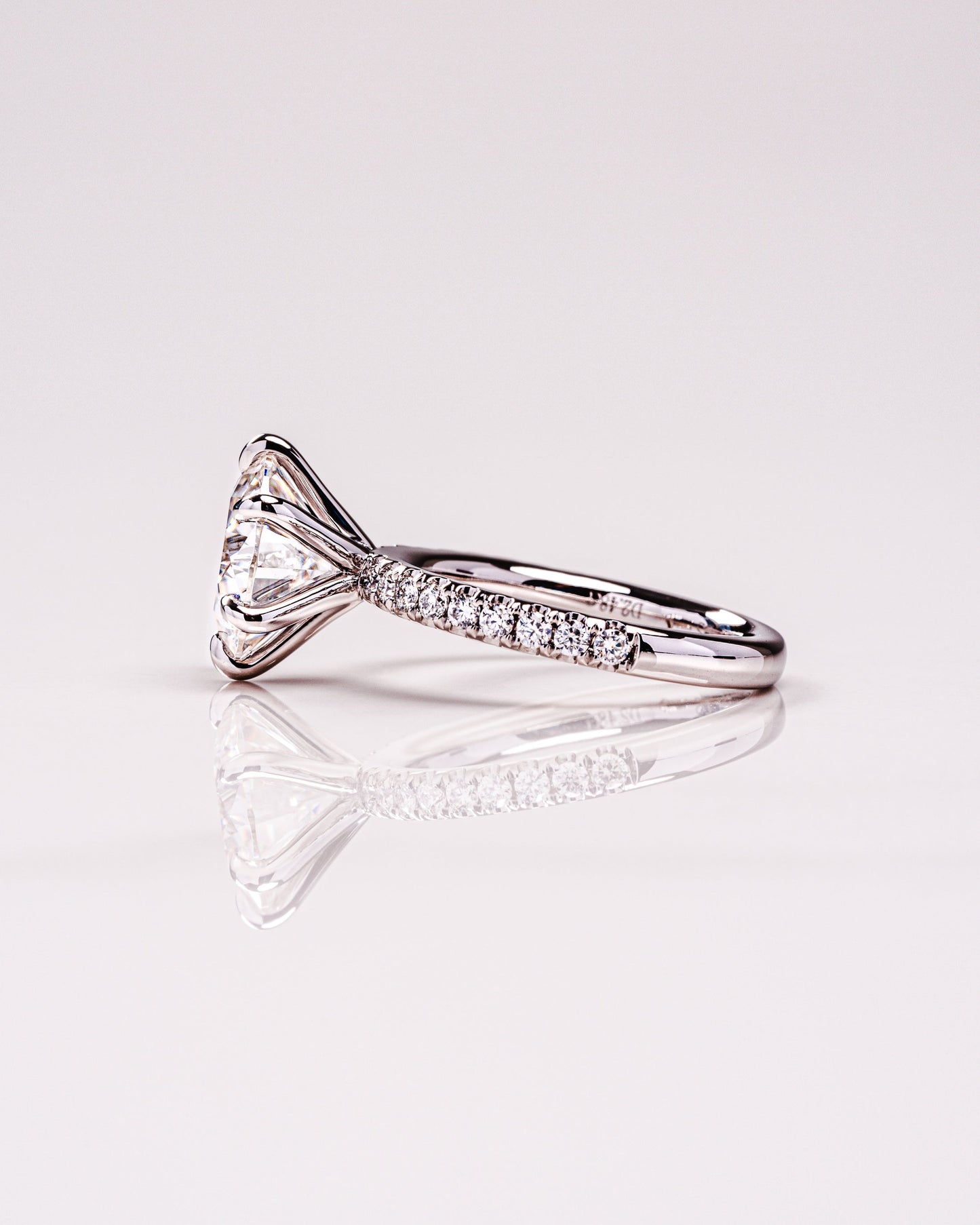 2.26 CT Round Cut Solitaire Pave Setting Lab Grown Diamond Engagement Ring