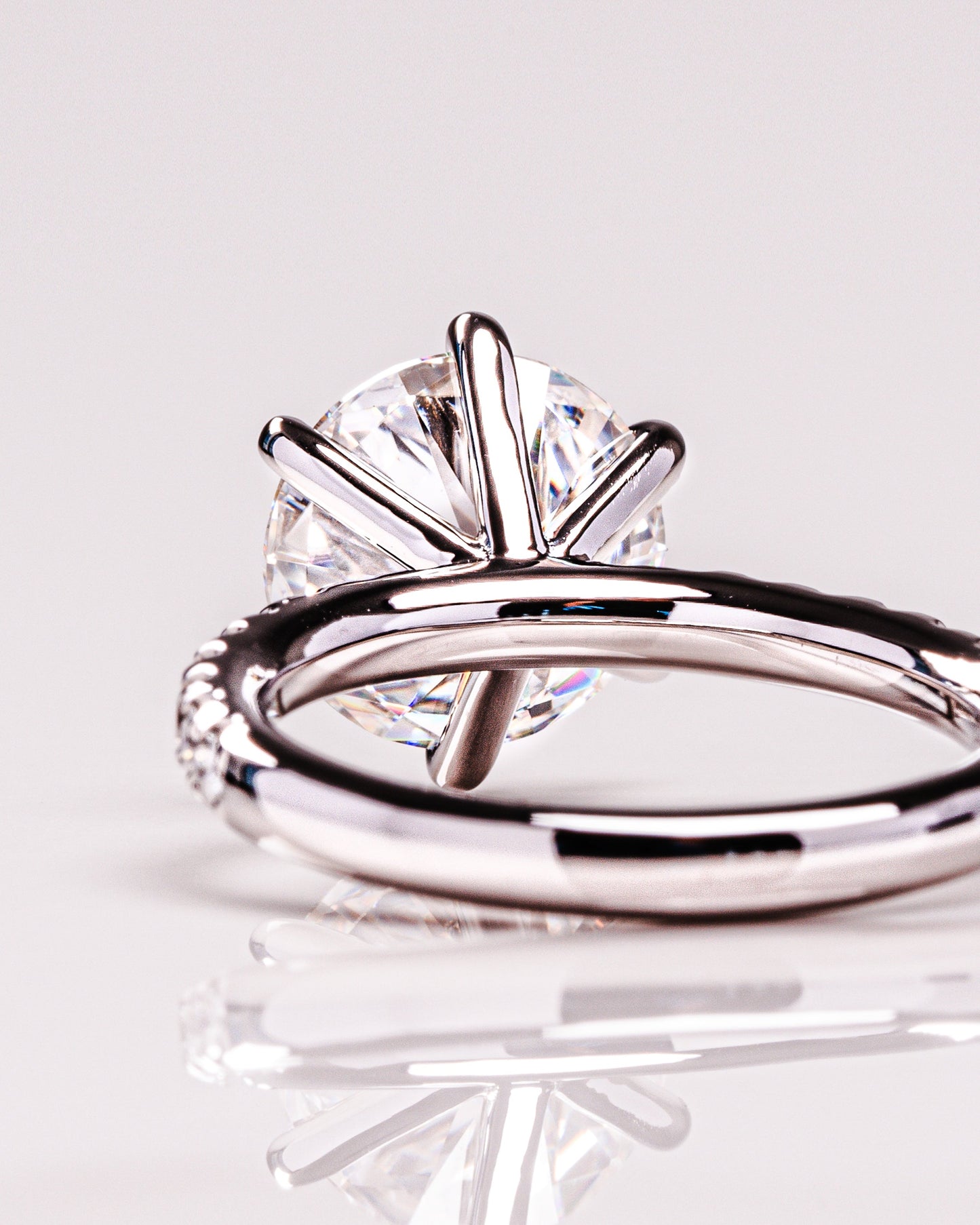 2.26 CT Round Cut Solitaire Pave Setting Lab Grown Diamond Engagement Ring