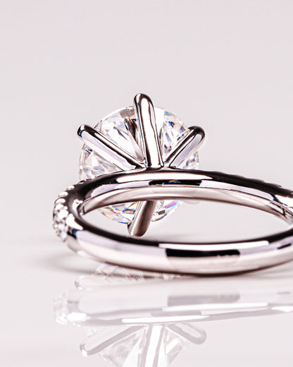 2.26 CT Round Cut Solitaire Pave Setting Lab Grown Diamond Engagement Ring