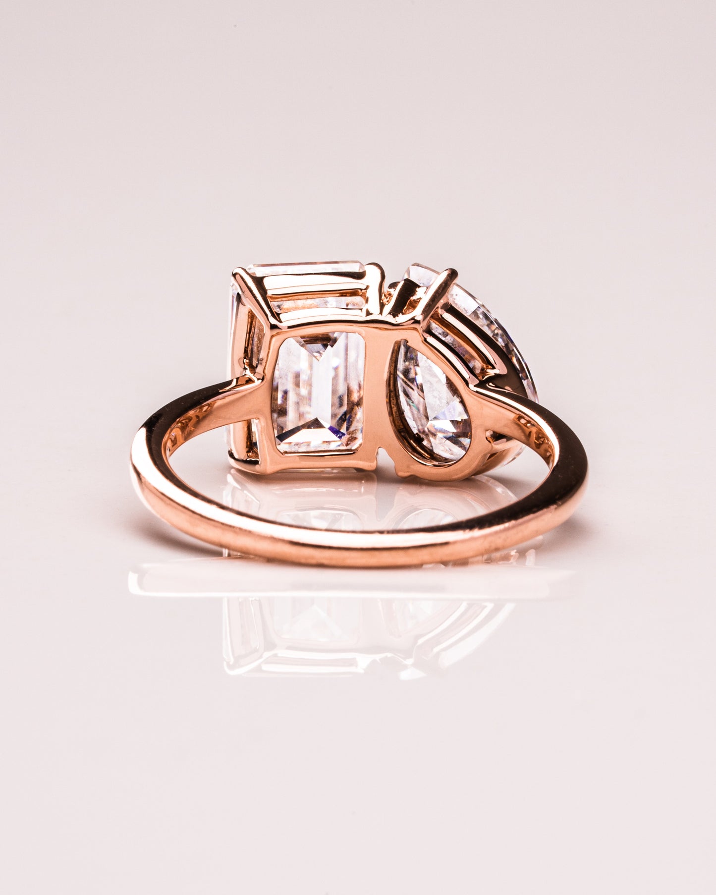 3.75 CT Emerald & Pear Cut Two Stones Toi Et Moi Lab Grown Diamond Engagement Ring