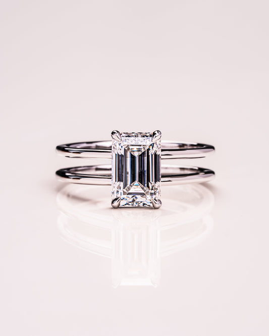 2.30 CT Emerald Cut Solitaire Lab Grown Diamond Engagement Ring