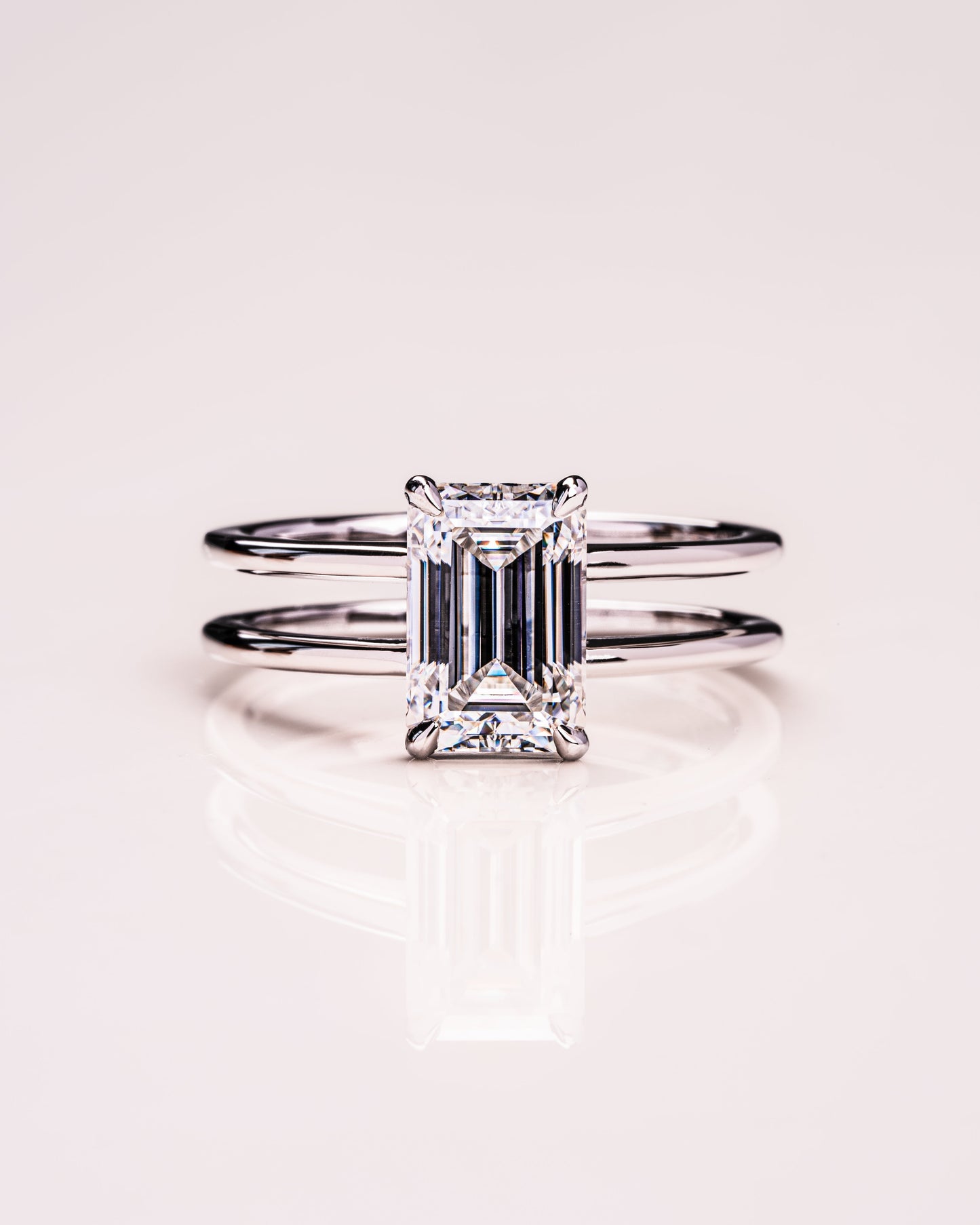 2.30 CT Emerald Cut Solitaire Lab Grown Diamond Engagement Ring