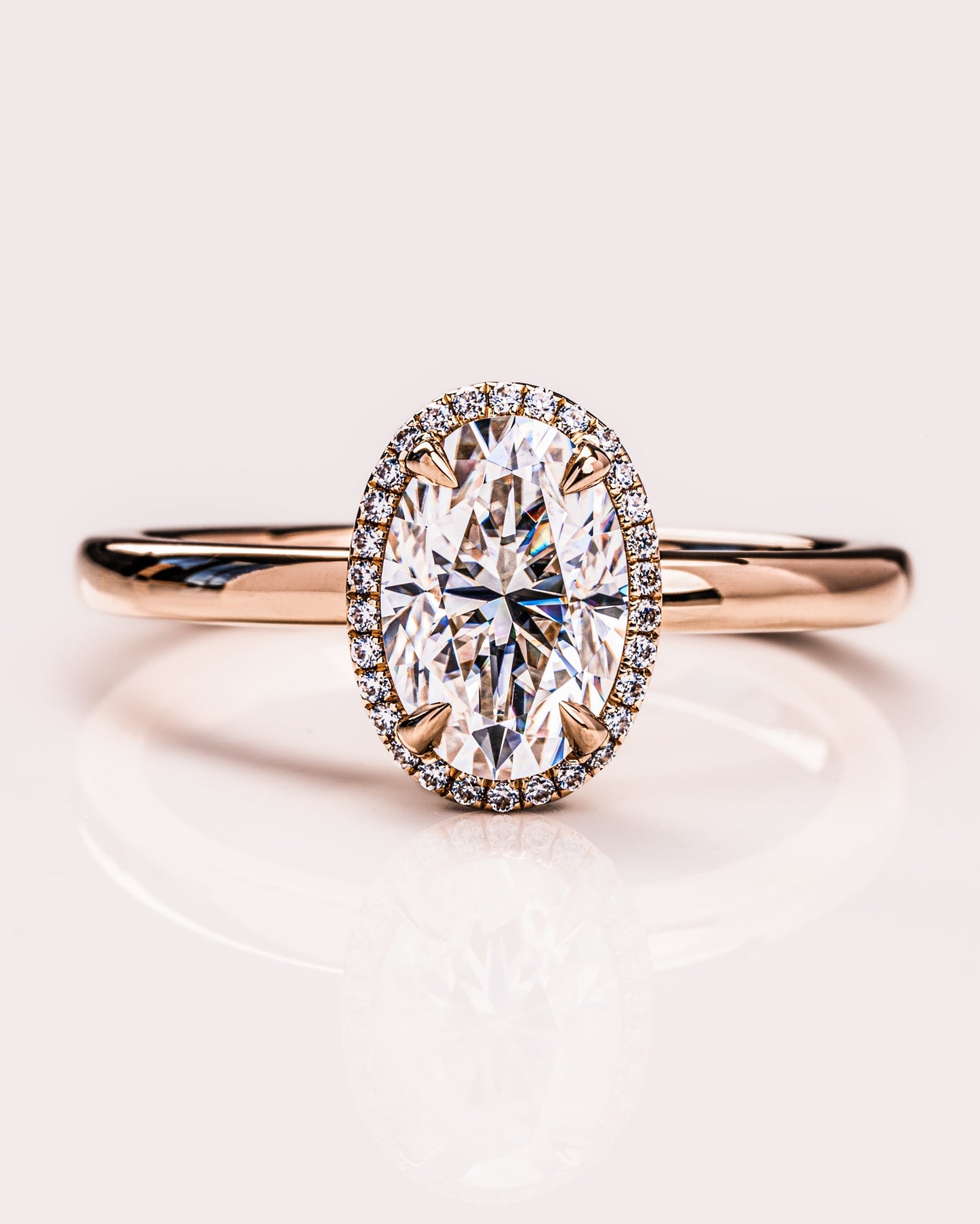 1.80 CT Oval Cut Halo Lab Grown Diamond Engagement Ring
