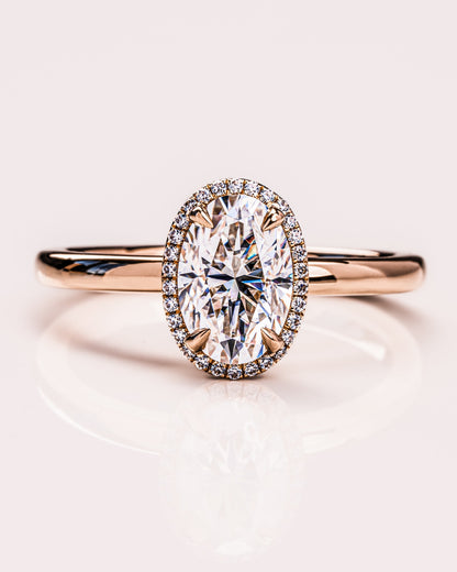 1.80 CT Oval Cut Halo Lab Grown Diamond Engagement Ring
