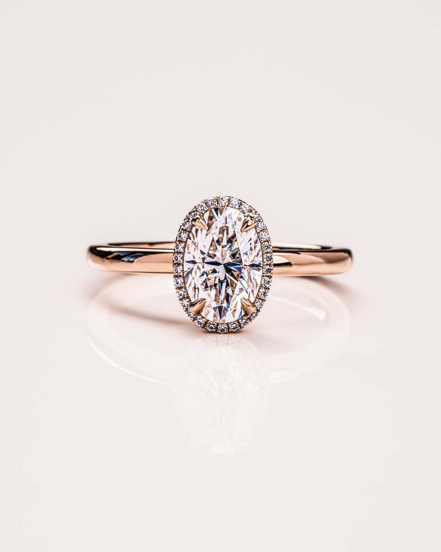 1.80 CT Oval Cut Halo Lab Grown Diamond Engagement Ring