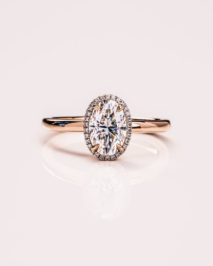1.80 CT Oval Cut Halo Lab Grown Diamond Engagement Ring