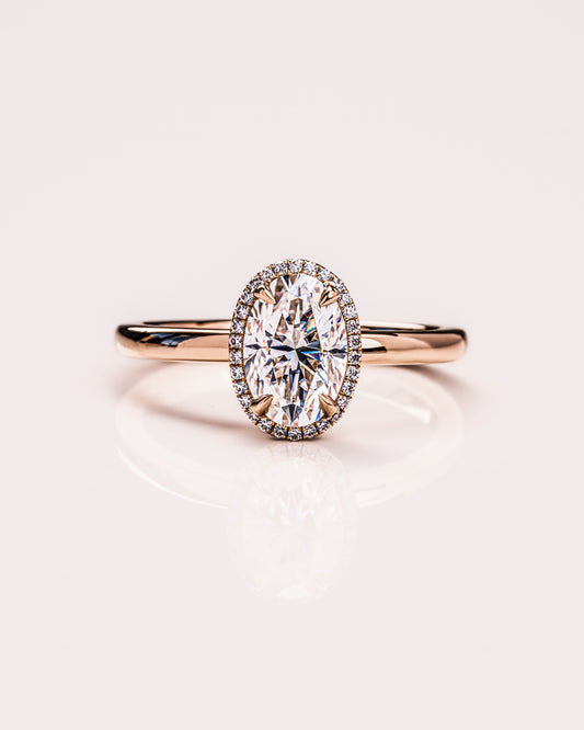1.80 CT Oval Cut Halo Lab Grown Diamond Engagement Ring