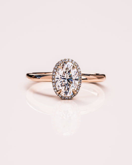 1.80 CT Oval Cut Halo Lab Grown Diamond Engagement Ring