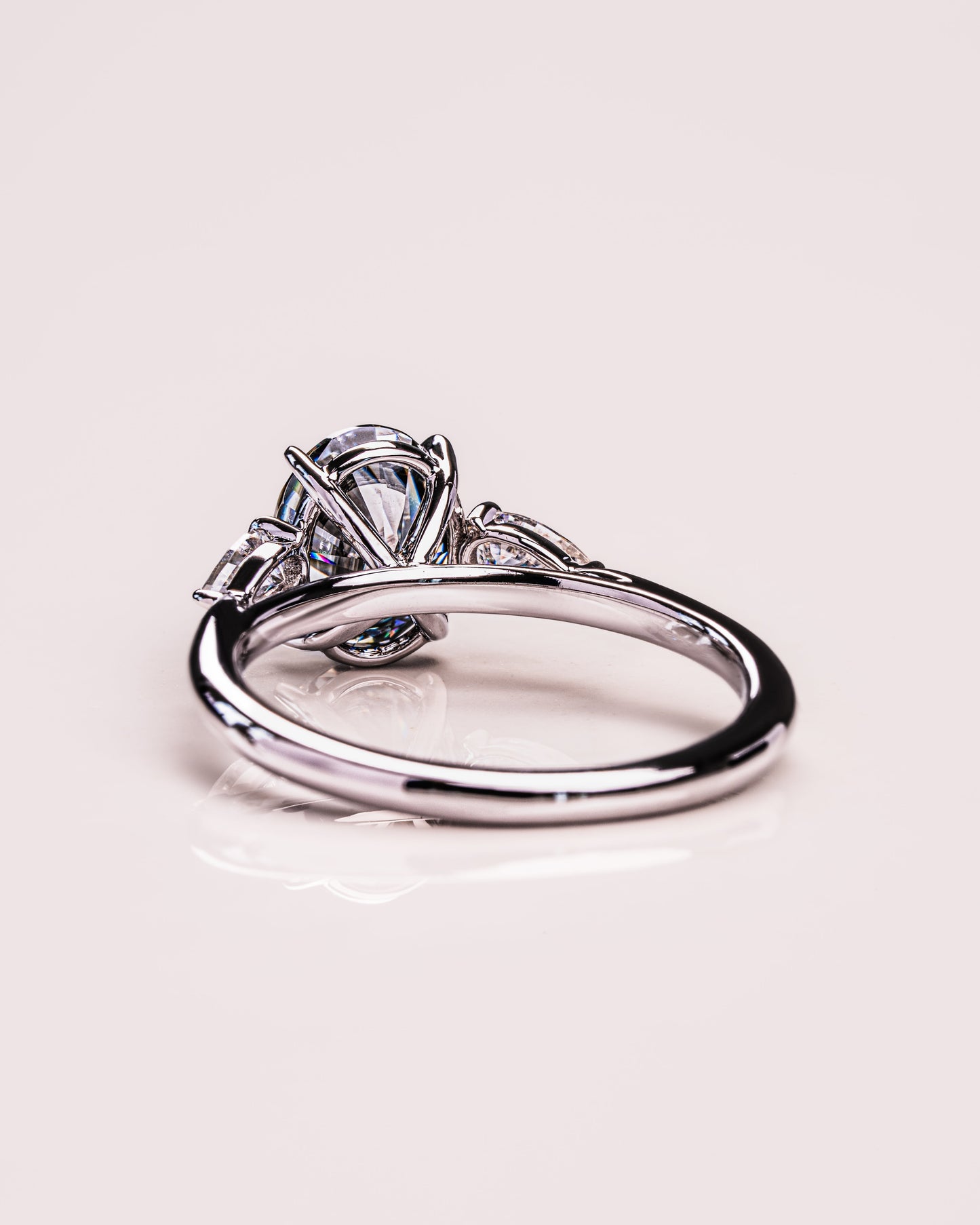 1.91 CT Oval Cut Three Stone Lab Grown Diamond Engagement Ring