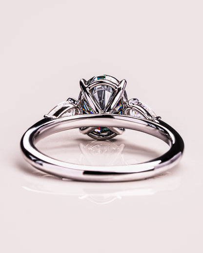 1.91 CT Oval Cut Three Stone Lab Grown Diamond Engagement Ring