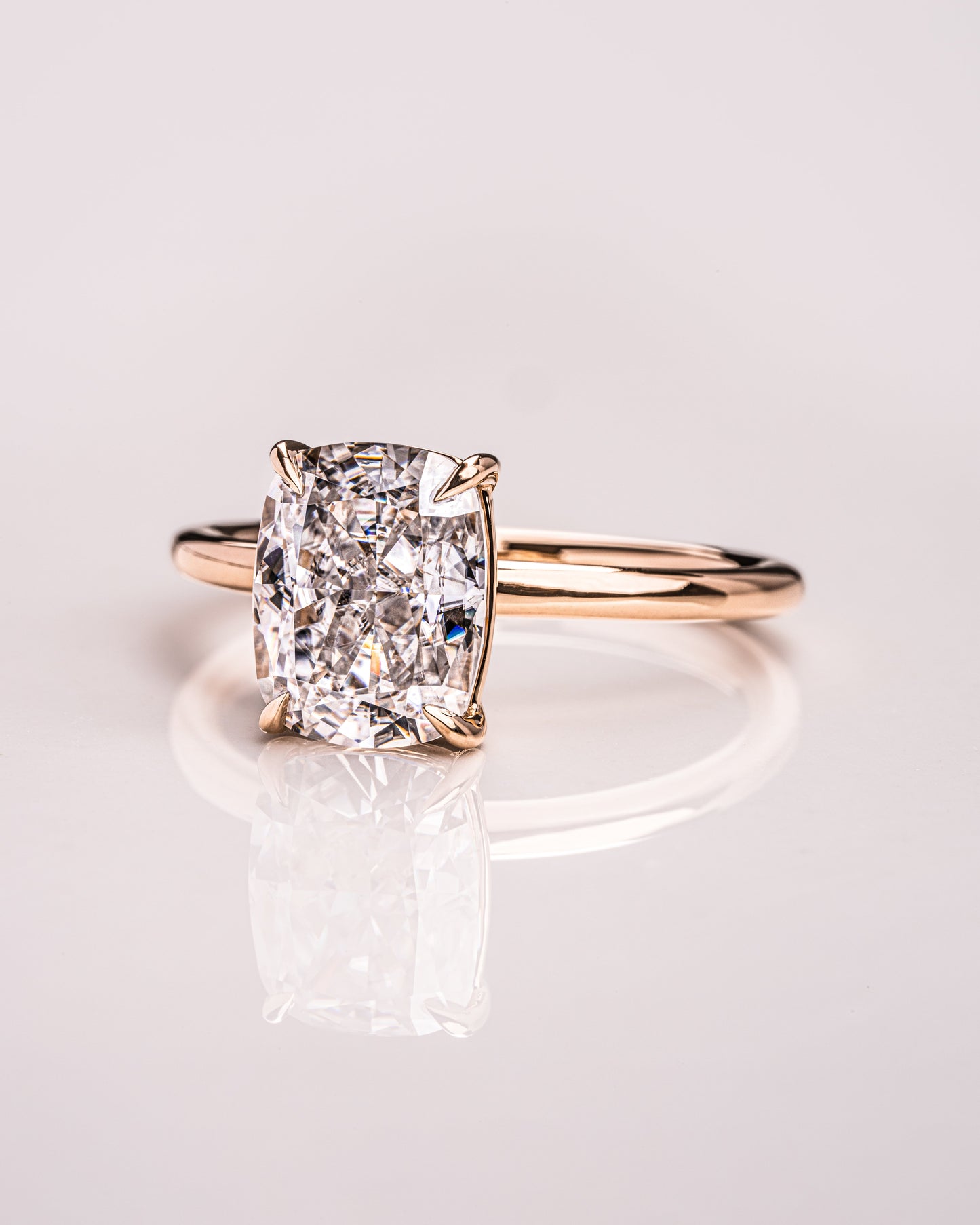 2.15 CT Cushion Cut Solitaire Lab Grown Diamond Engagement Ring