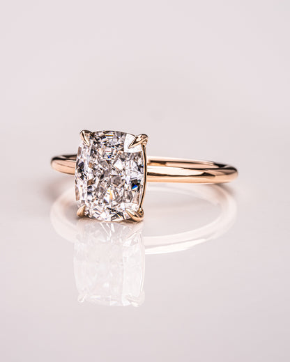 2.15 CT Cushion Cut Solitaire Lab Grown Diamond Engagement Ring
