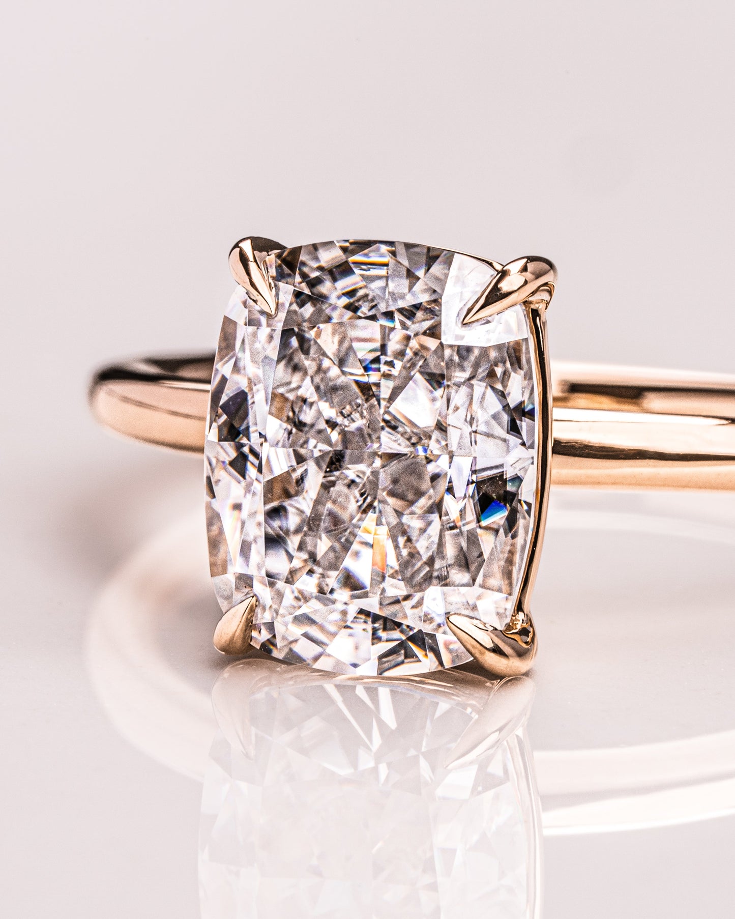 2.15 CT Cushion Cut Solitaire Lab Grown Diamond Engagement Ring