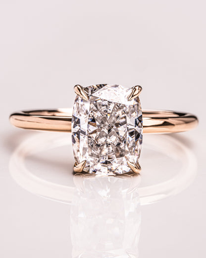 2.15 CT Cushion Cut Solitaire Lab Grown Diamond Engagement Ring