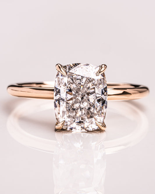 2.15 CT Cushion Cut Solitaire Lab Grown Diamond Engagement Ring