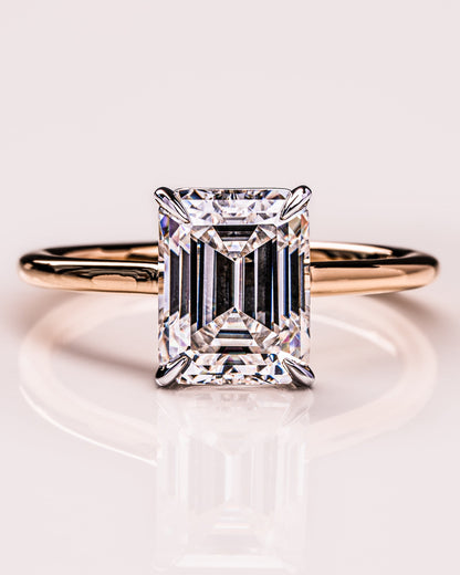 2.3 CT Emerald Cut Solitaire Lab Grown Diamond Engagement Ring