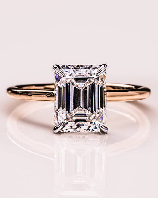 2.3 CT Emerald Cut Solitaire Lab Grown Diamond Engagement Ring