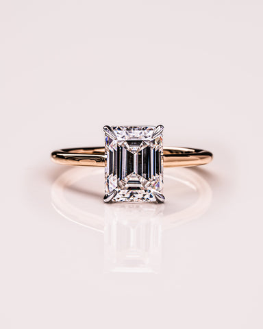 2.3 CT Emerald Cut Solitaire Moissanite Engagement Ring 5