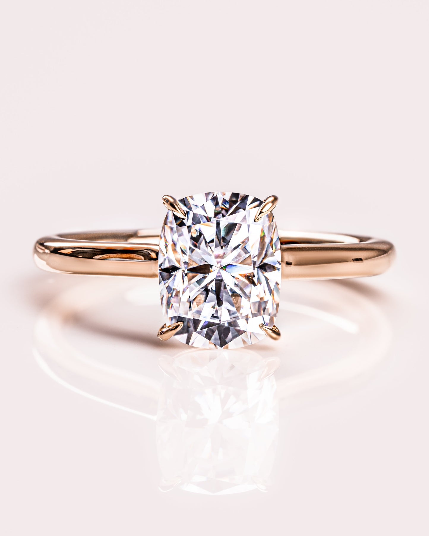 2.15 CT Cushion Cut Solitaire Lab Grown Diamond Engagement Ring