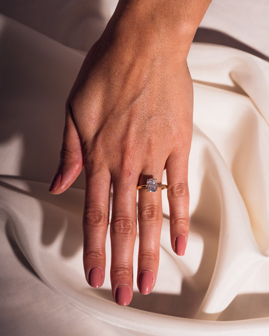 2.15 CT Cushion Cut Solitaire Lab Grown Diamond Engagement Ring