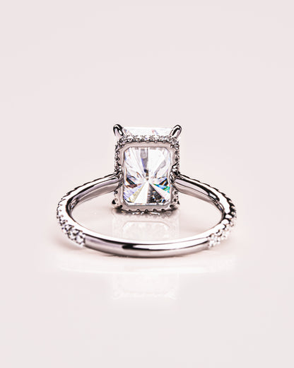 2.43 CT Radiant Cut Hidden Halo Setting Lab Grown Diamond Engagement Ring