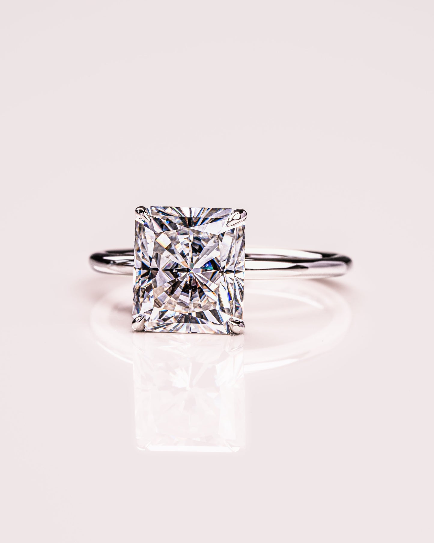 2.43 CT Radiant Cut Lab Grown Diamond Solitaire Engagement Ring