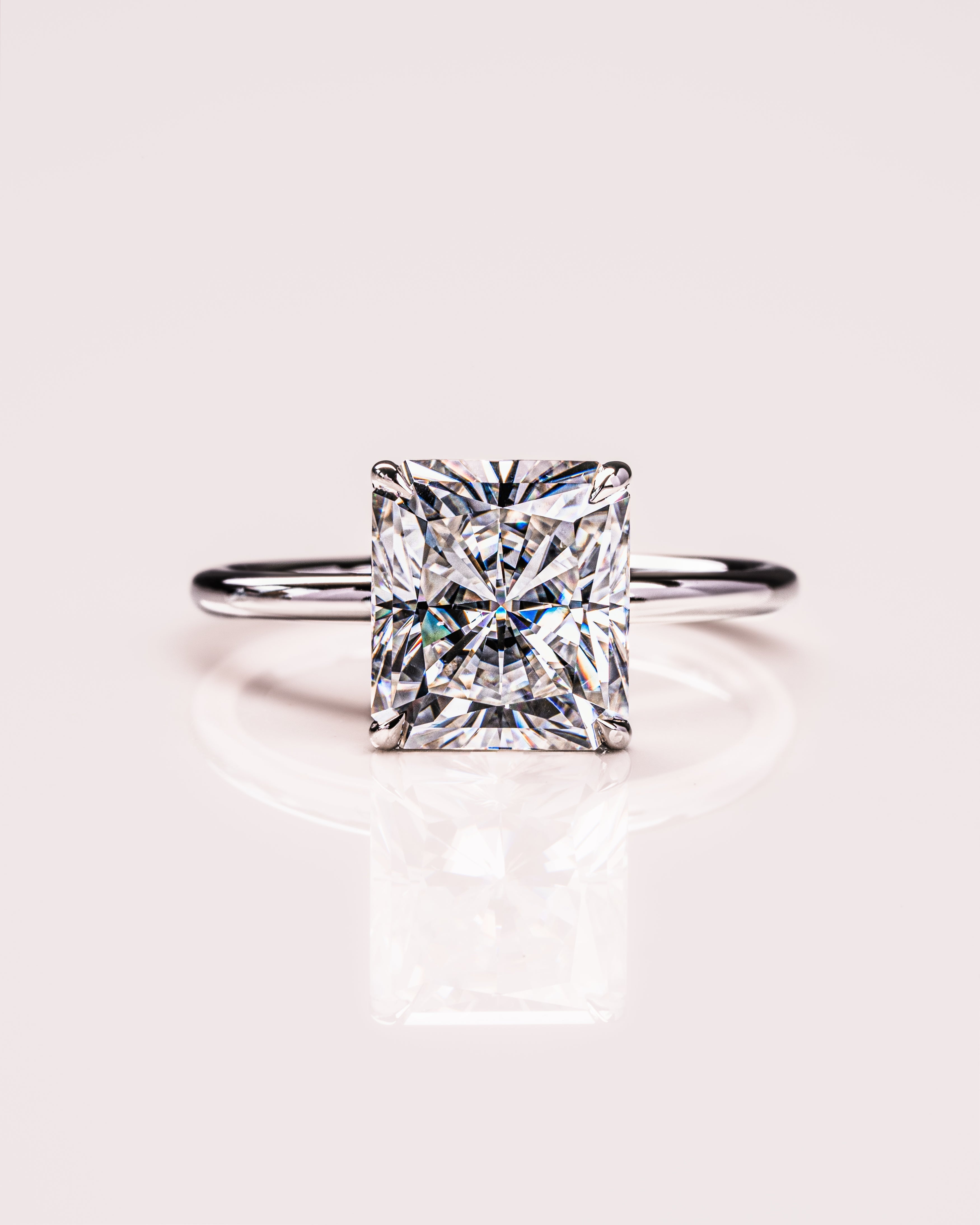 2.43 CT Radiant Cut Moissanite Solitaire Engagement Ring 1