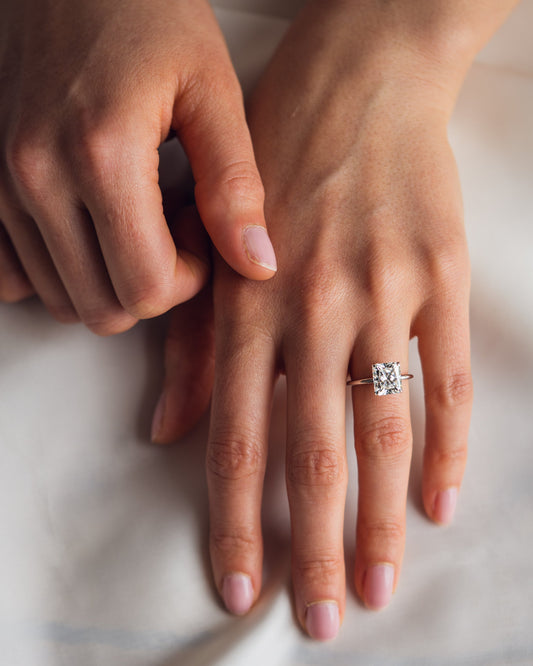 2.43 CT Radiant Cut Lab Grown Diamond Solitaire Engagement Ring