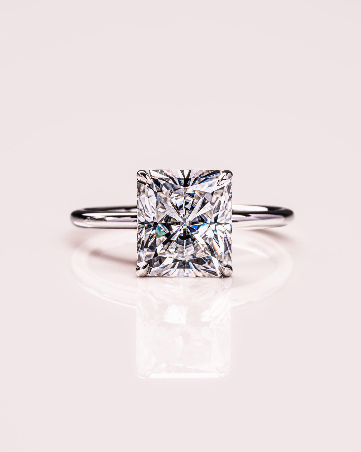 2.43 CT Radiant Cut Lab Grown Diamond Solitaire Engagement Ring