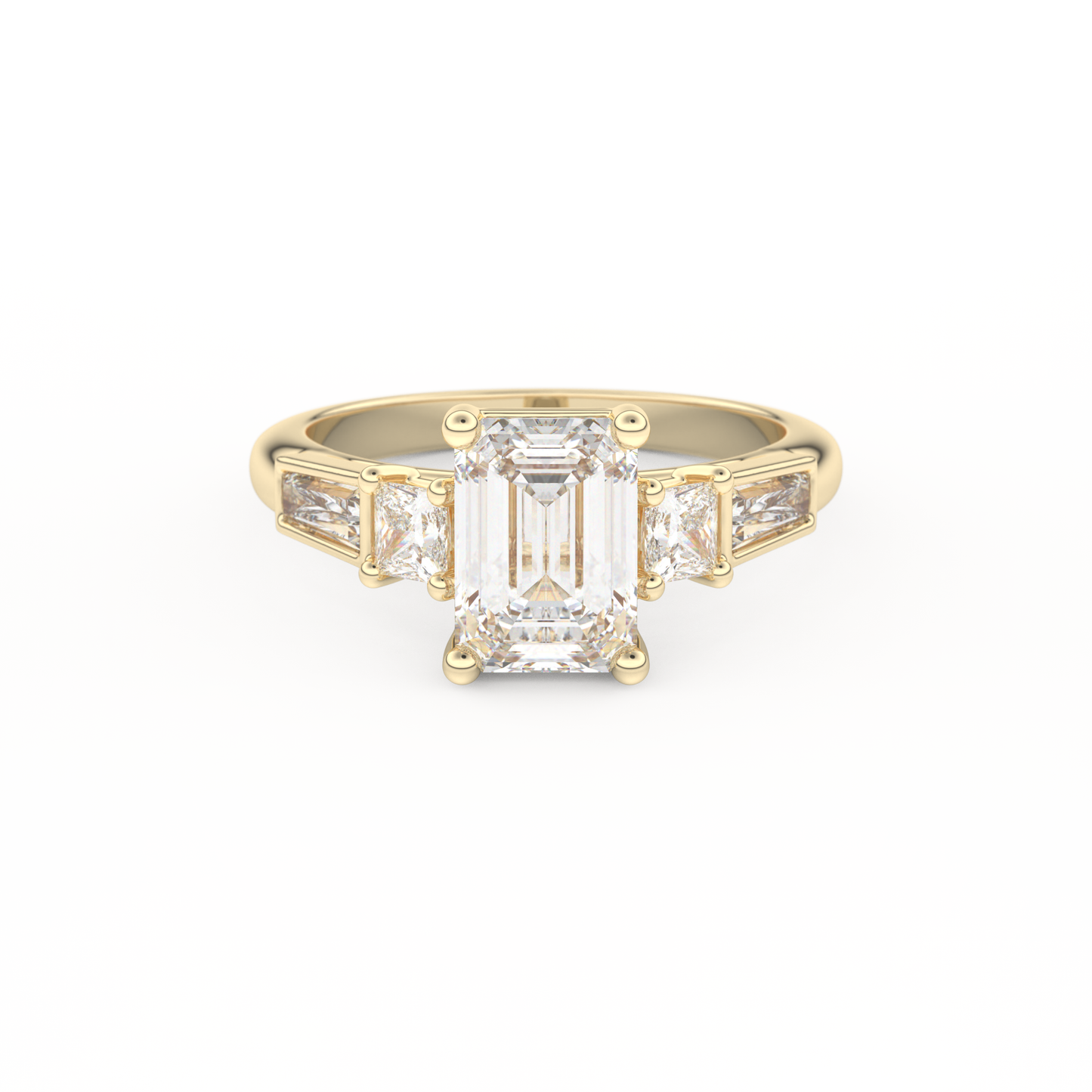 Emerald Cluster Lab Grown Diamond Engagement Ring