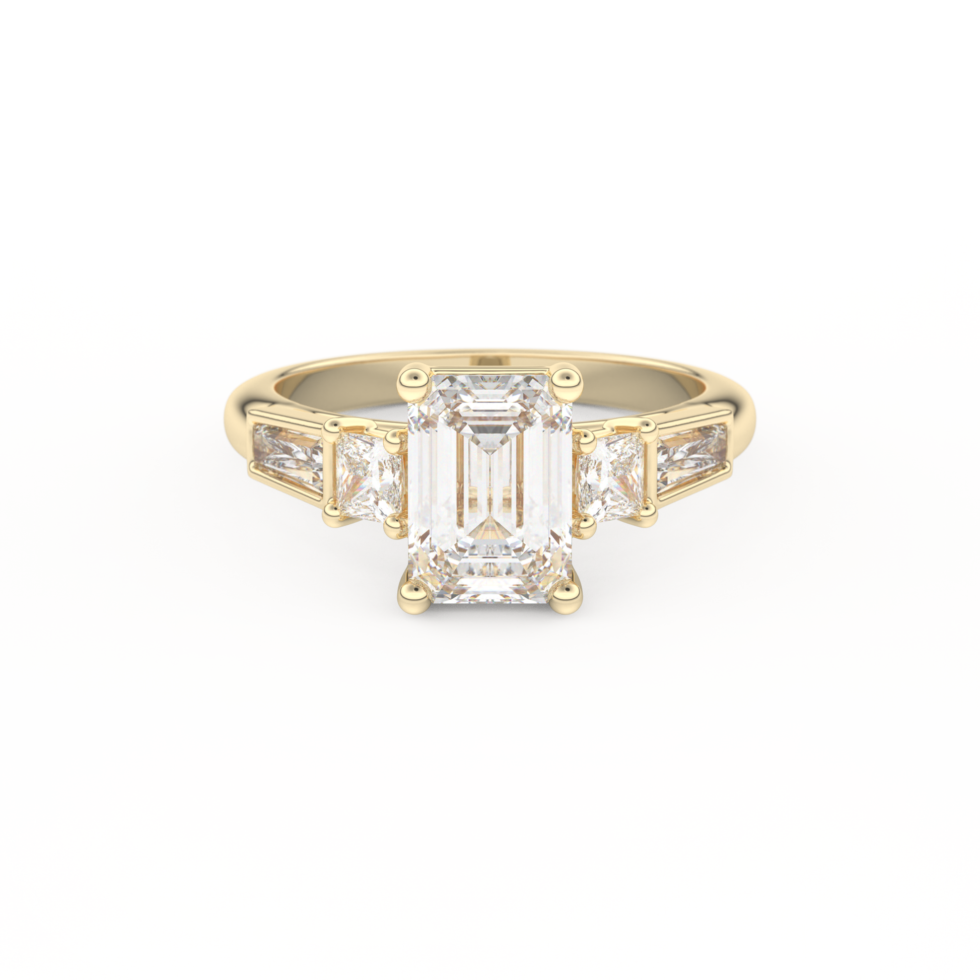Emerald Cluster Lab Grown Diamond Engagement Ring