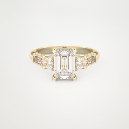 Emerald Cluster Lab Grown Diamond Engagement Ring
