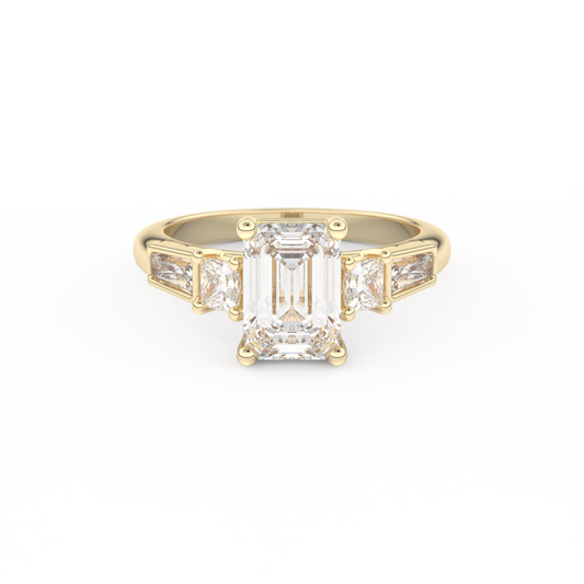 Emerald Cluster Lab Grown Diamond Engagement Ring