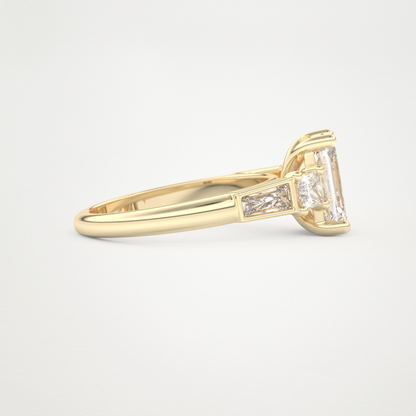 Emerald Cluster Lab Grown Diamond Engagement Ring