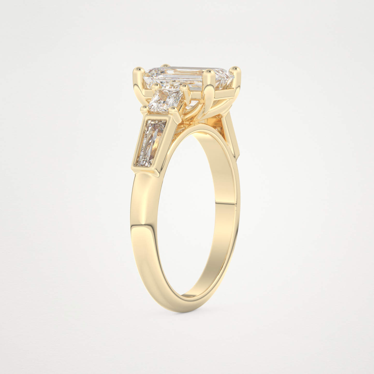 Emerald Cluster Lab Grown Diamond Engagement Ring