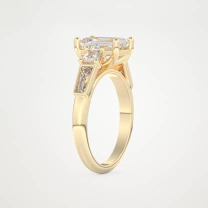 Emerald Cluster Lab Grown Diamond Engagement Ring