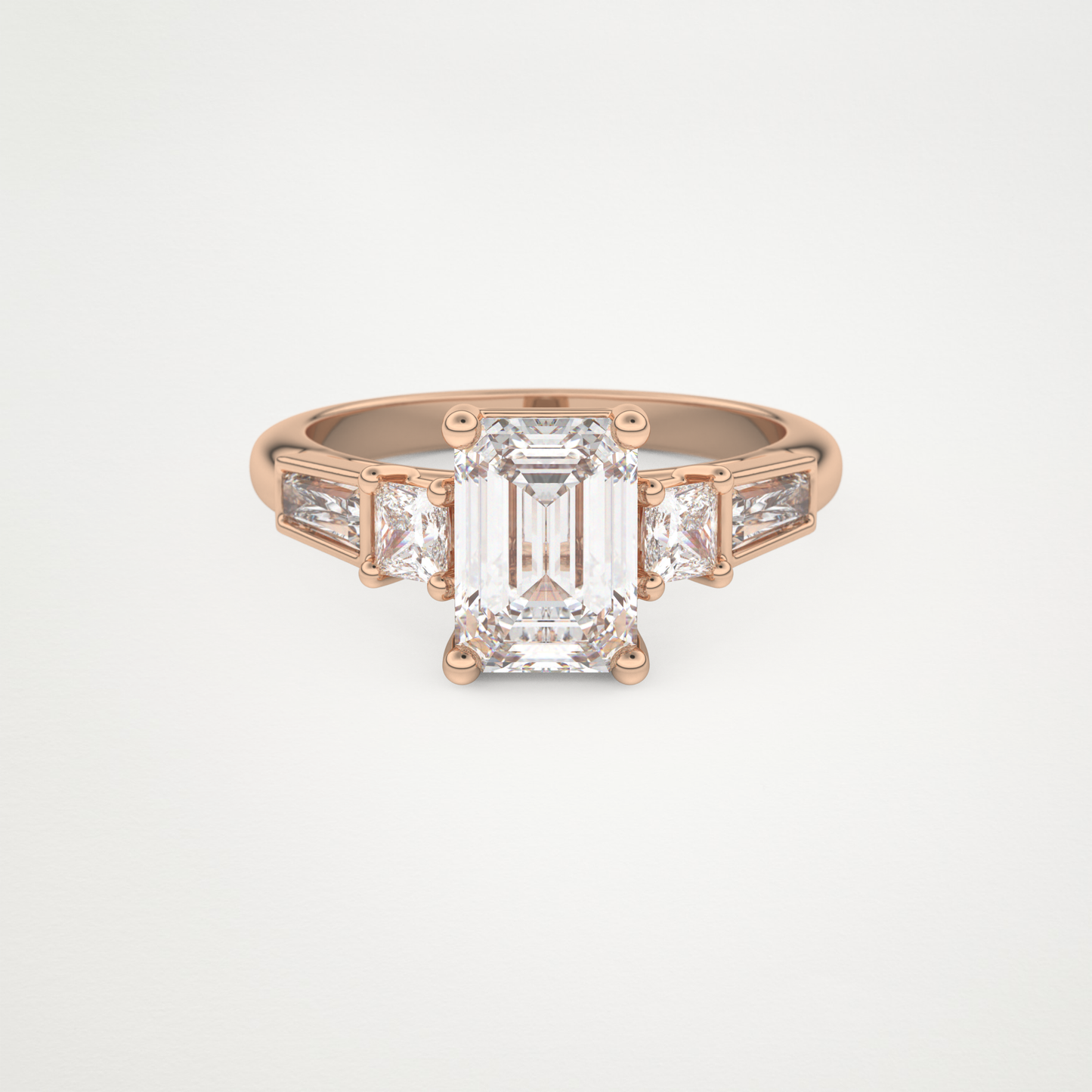 Emerald Cluster Lab Grown Diamond Engagement Ring