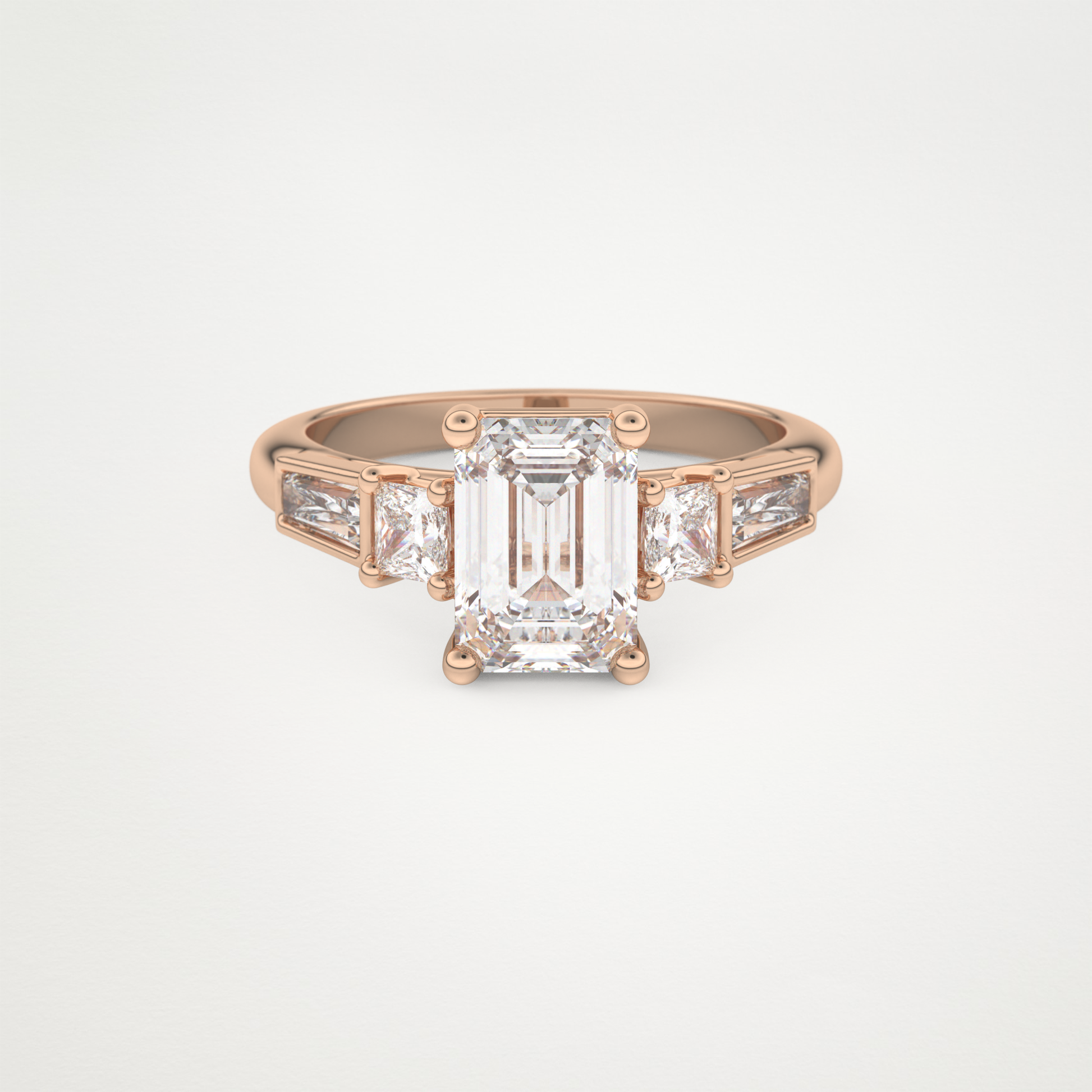 Emerald Cluster Lab Grown Diamond Engagement Ring