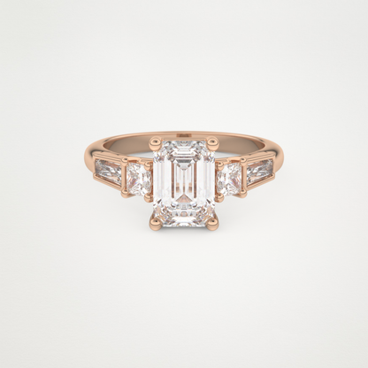 Emerald Cluster Lab Grown Diamond Engagement Ring