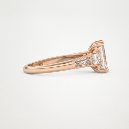 Emerald Cluster Lab Grown Diamond Engagement Ring