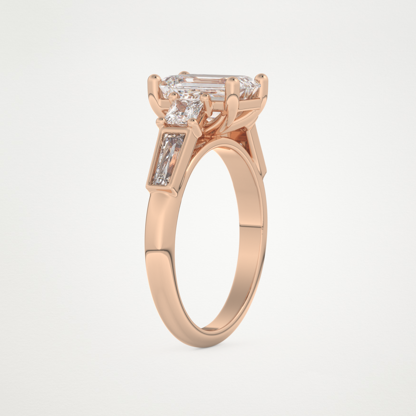 Emerald Cluster Lab Grown Diamond Engagement Ring