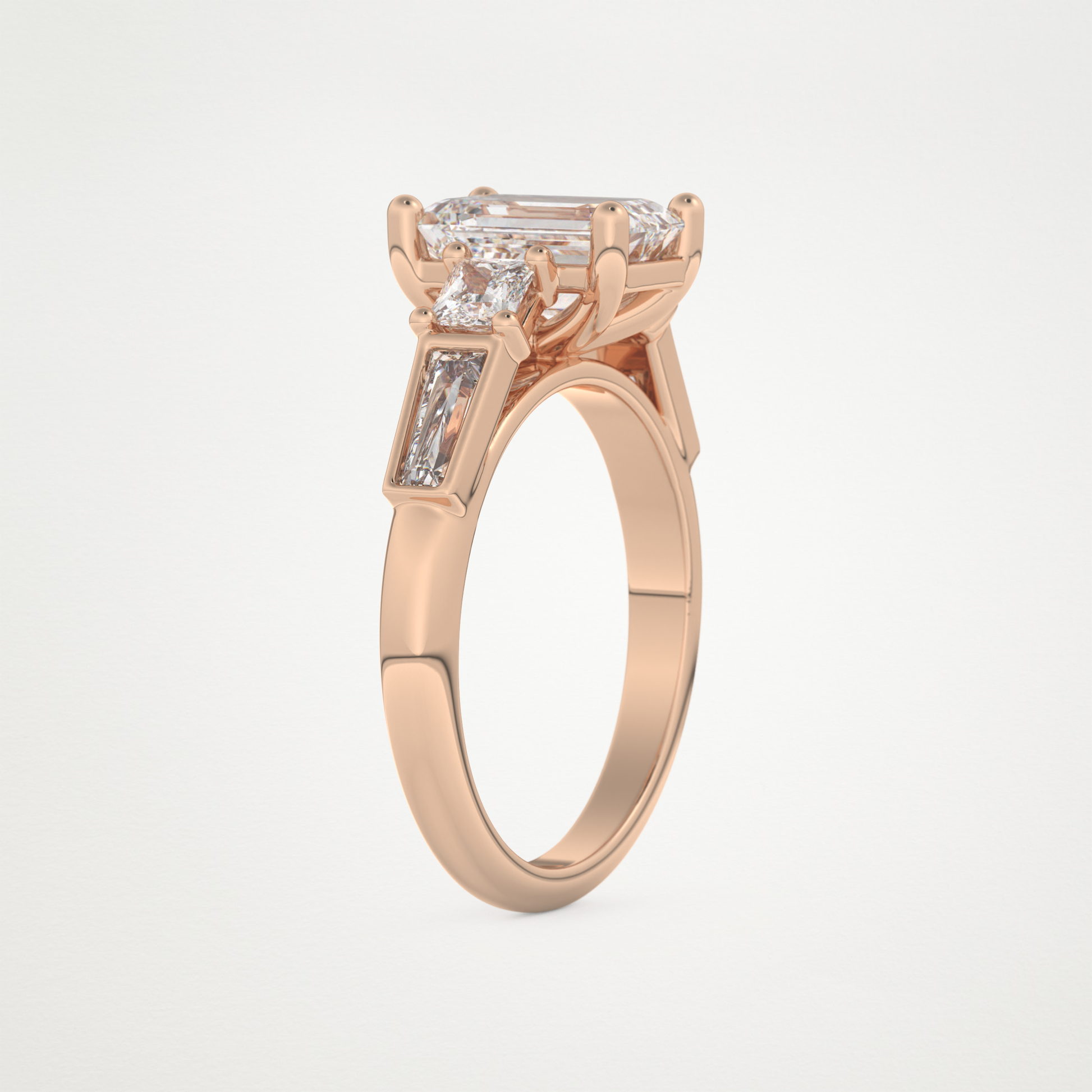 Emerald Cluster Lab Grown Diamond Engagement Ring