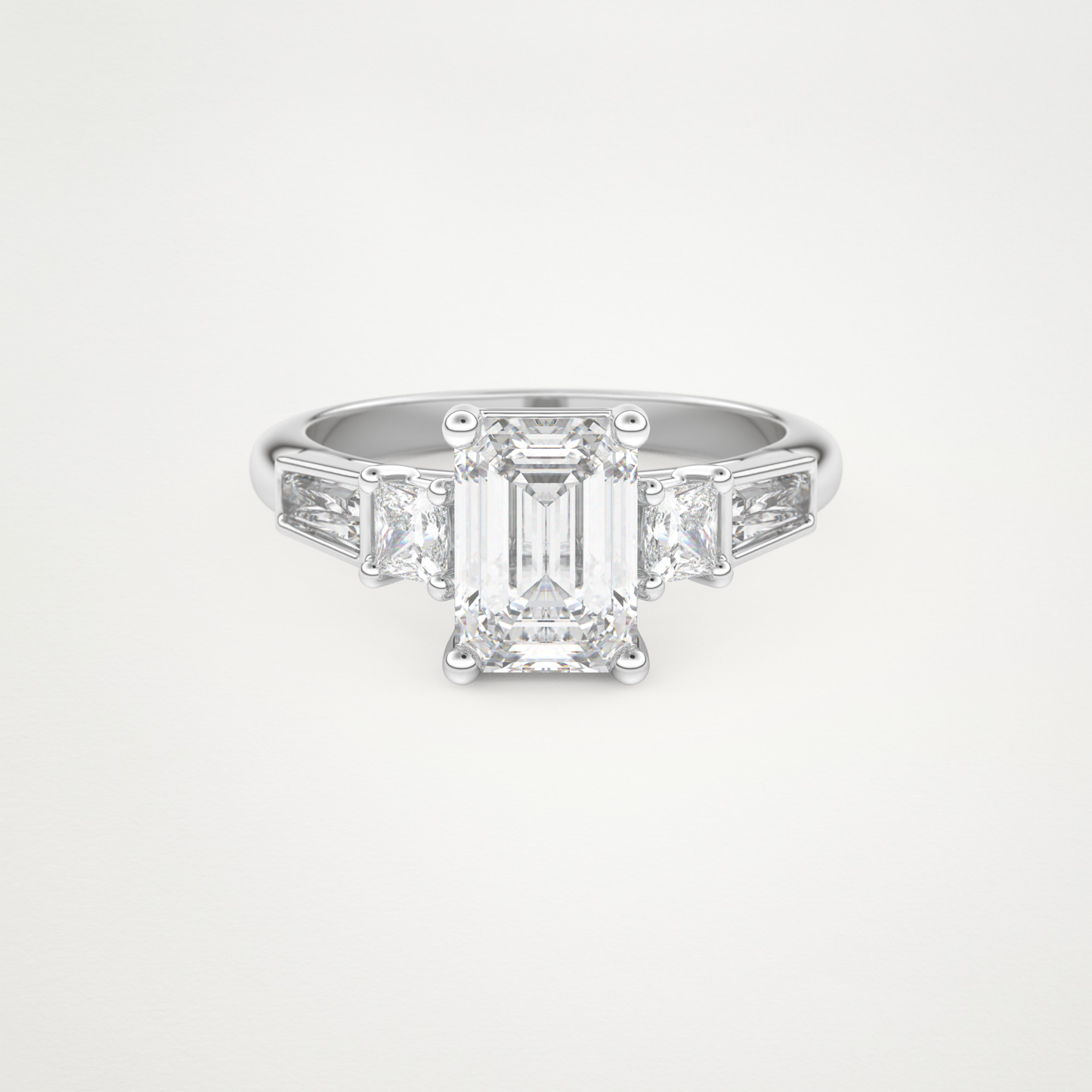 Emerald Cluster Lab Grown Diamond Engagement Ring