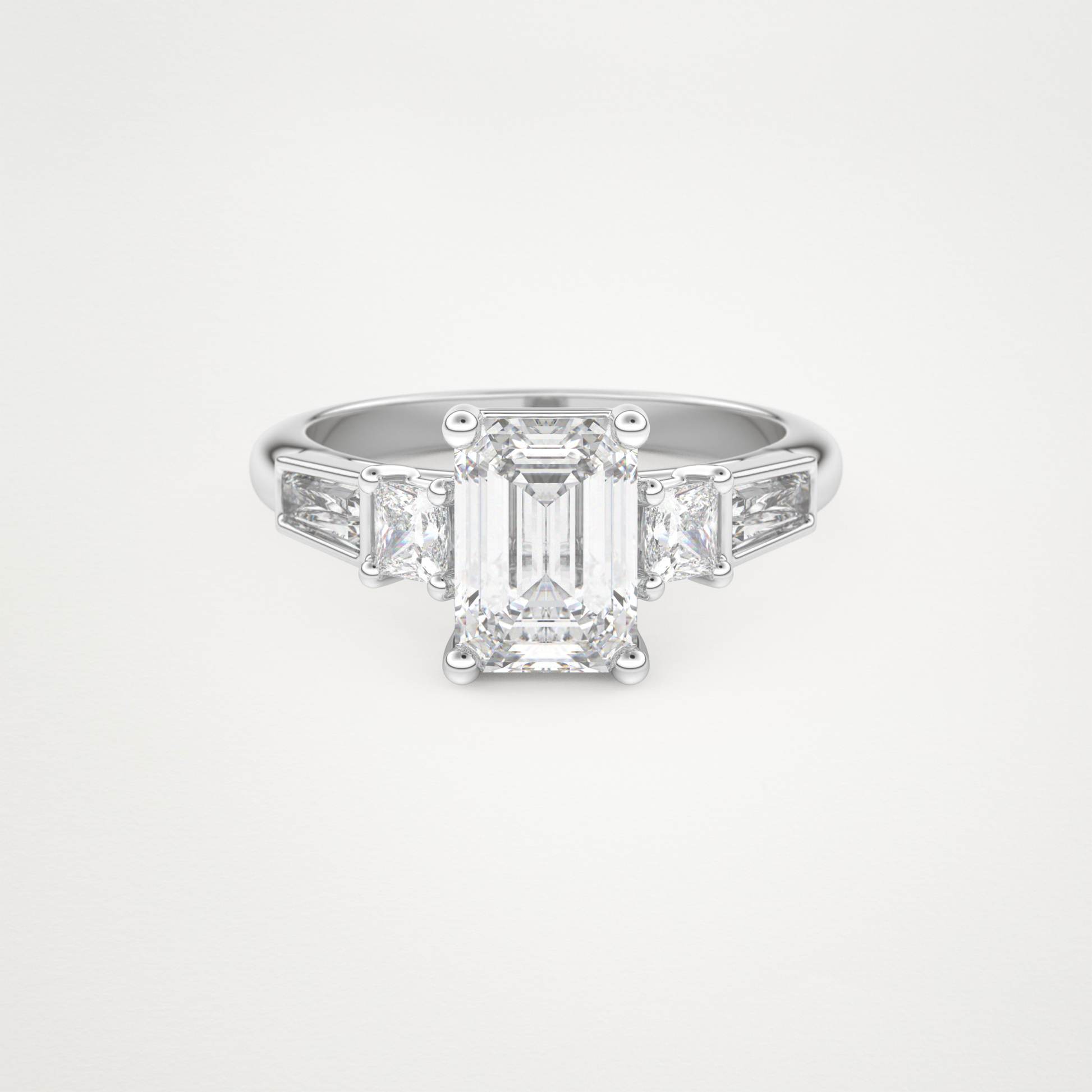 Emerald Cluster Lab Grown Diamond Engagement Ring