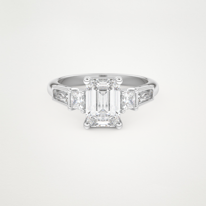 Emerald Cluster Lab Grown Diamond Engagement Ring