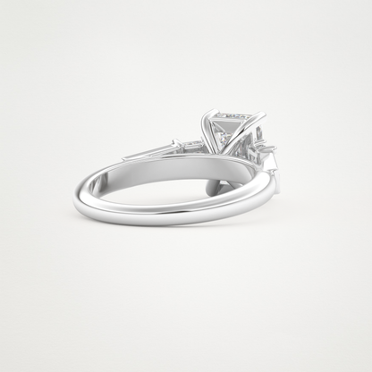 Emerald Cluster Lab Grown Diamond Engagement Ring