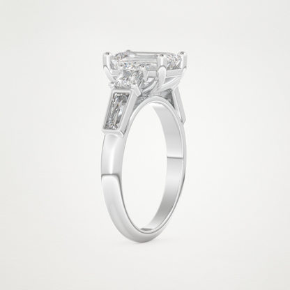 Emerald Cluster Lab Grown Diamond Engagement Ring