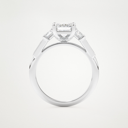 Emerald Cluster Lab Grown Diamond Engagement Ring