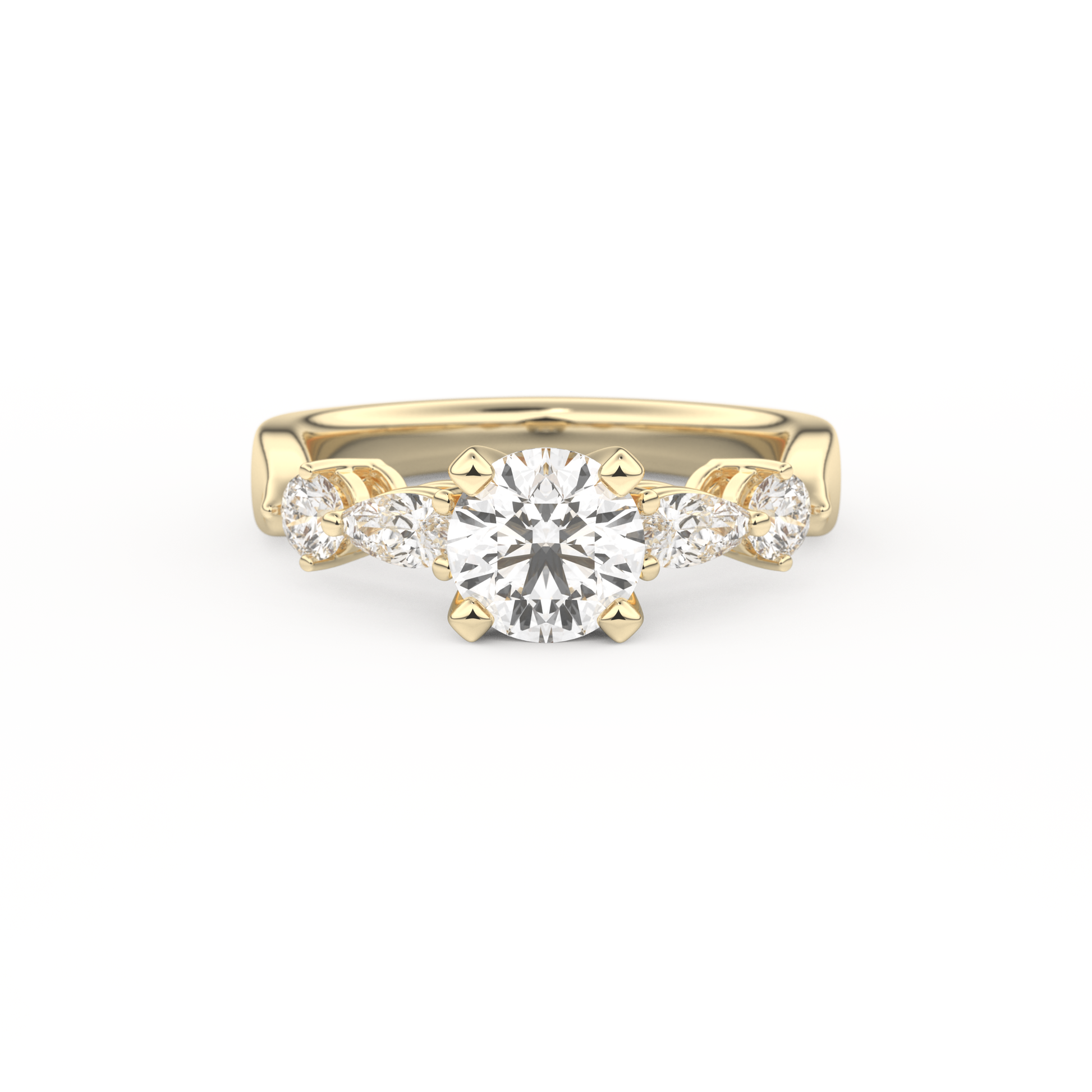 Round Cluster Lab Grown Diamond Engagement Ring