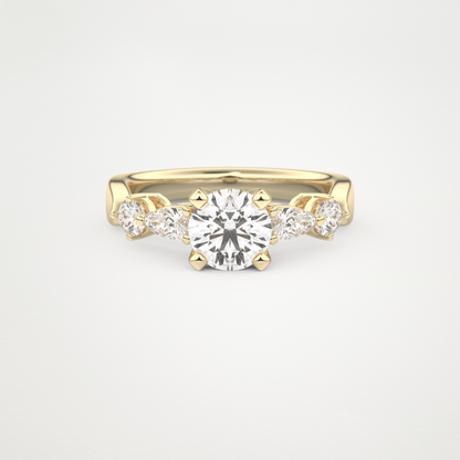 Round Cluster Lab Grown Diamond Engagement Ring
